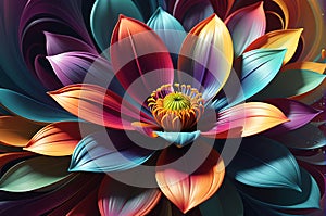Abstract Background Dominated by Stylized Flower Swirls of Vibrant Colors - Creating the Impression