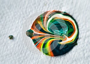 Abstract background from a drop of water in the form of a rainbow