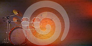 Abstract background with drum kit on brown