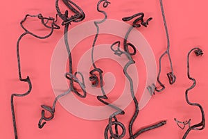 Abstract background of dry grape curled tendrils