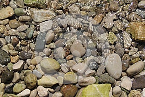 Abstract background with dry round stones