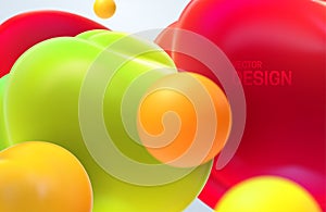 Abstract background with dynamic 3d bubbles.