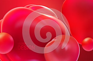 Abstract background with dynamic 3d bubbles.