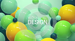 Abstract background with dynamic 3d spheres