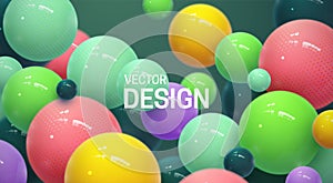 Abstract background with dynamic 3d spheres