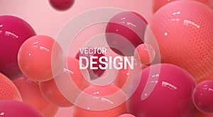 Abstract background with dynamic 3d spheres