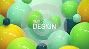 Abstract background with dynamic 3d spheres