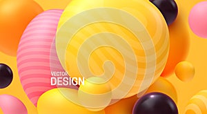 Abstract background with dynamic 3d spheres