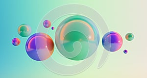 Abstract background with dynamic 3d spheres. falling 3d balls