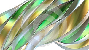 Abstract background with a dynamic design using 3D modeling technique. Multiple overlapping mother-of-pearl