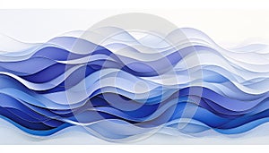Abstract Background, Dynamic Flowing Lines, Layered Waves, Blue Gradient, Minimalist, Modern Design