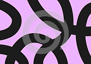 Abstract background with dynamic linear waves and circular design elements