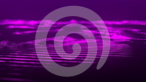 Abstract background with a dynamic wave. Network connection structure. Abstract technology flow background. Big data visualization