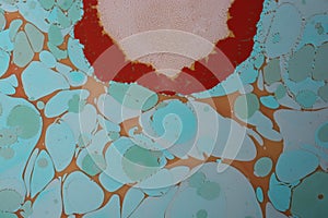 Abstract background with Ebru marbling painting with round circle patterns