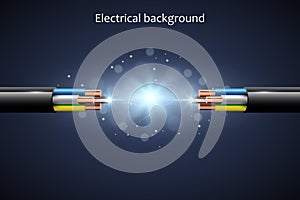 Abstract background with electrical cables