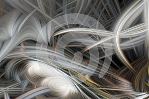 Abstract background element. Dynamic gray curves pattern. Science and technology concept