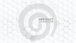 Abstract Background. Embossed Hexagon , honeycomb white Background.