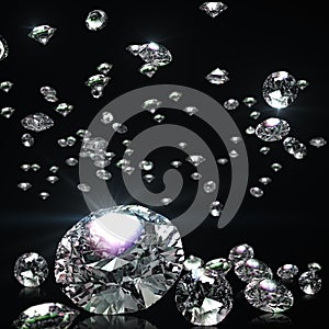 Abstract background of falling diamonds. photo
