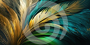 Abstract background with feather pattern, gradients and texture, digital painting