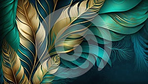 Abstract background with feather pattern, gradients and texture, digital painting