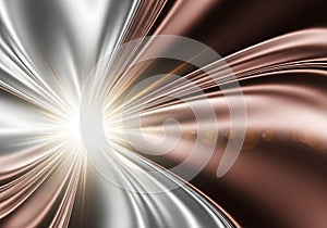 Abstract Light Burst with Metallic Silver and Bronze Rays