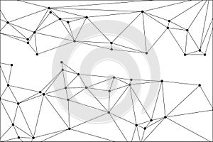 Abstract geometric network background with connected dots and lines forming an intricate triangular pattern