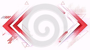 Modern Geometric Abstract Background with Red and White Elements