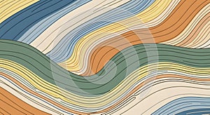 Flowing Earth Tones Abstract Wavy Lines Pattern