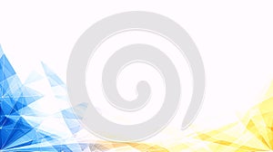 Abstract Geometric Network Background with Blue and Yellow Gradient