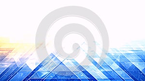 Abstract Geometric Technology Background with Blue and Yellow Hues