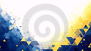 Abstract Geometric Gradient Background with Blue and Yellow Triangles