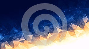Abstract Geometric Network Background with Blue and Orange Gradient