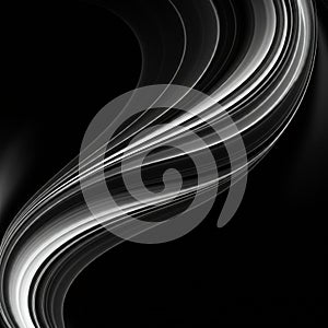 AI-Generated Image: Flowing Black and White Liquid Metal Abstract photo