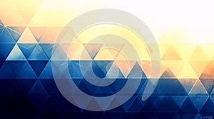 Abstract Geometric Gradient Background with Blue and Yellow Triangles