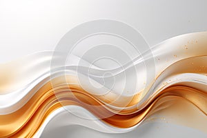 Abstract background features a white and gold satin fabric background