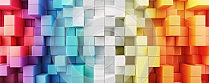 Abstract colorful cubes background with vibrant gradient tones