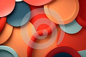 Abstract background with many colorful 3D circles and lines