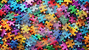 Abstract Background Featuring a Colorful Array of Unsolved Puzzles Creating a Captivating Visual Puzzle Generative By AI
