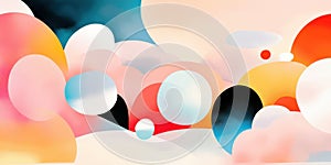 Abstract colorful bubbles modern minimalist art