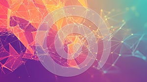 Abstract Colorful Network of Interconnected Lines and Points