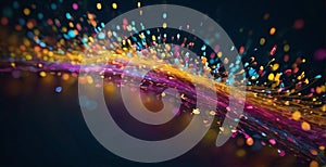 abstract background of data particles streaming across the screen