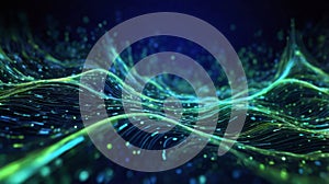 abstract background featuring digital data streams flowing across the screen