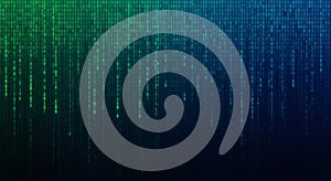 Digital Rain Code Background with Binary Data Stream