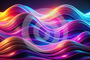 Abstract glowing ultraviolet waves