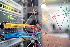 Abstract technology network background photo