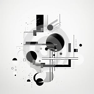 Minimal Monochrome Illustration In Bauhaus Style photo