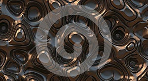 Abstract Metallic Fluid Texture Background, Shiny Chrome Embossed Surface