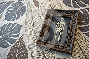 Skeleton frame leaf abstract background photo