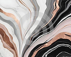Combined Color With Shimmering Cream Marble Abstract Background AI Image photo