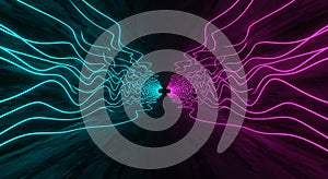 Neon Tunnel Abstract Background